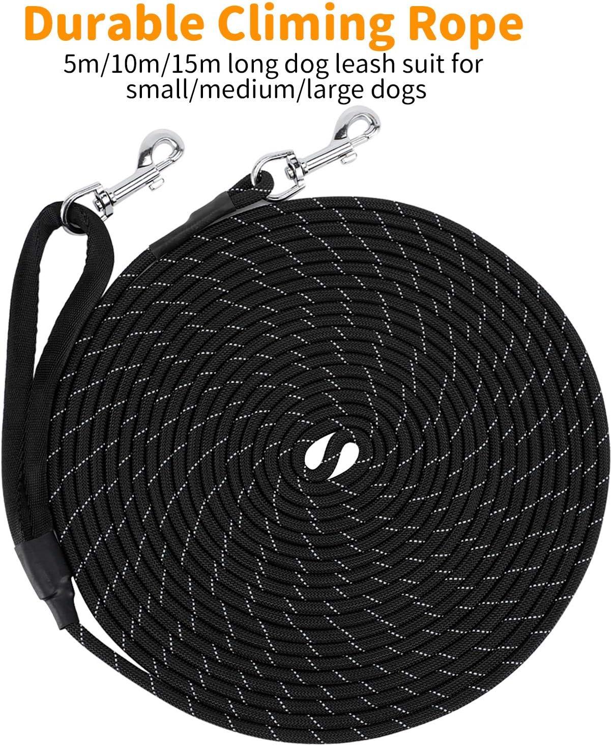 PETTOM Dog Basic Leash Soft Padded Reflective Strong Thick Nylon Webbing for Puppy Small Medium Large Dogs Walking Outdoor Travel Orange M: 110CM