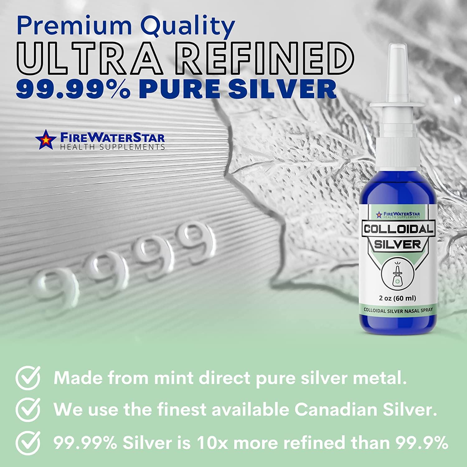 Colloidal Silver Nasal Spray 2oz Ultra Fine Silver Mist 50 ppm