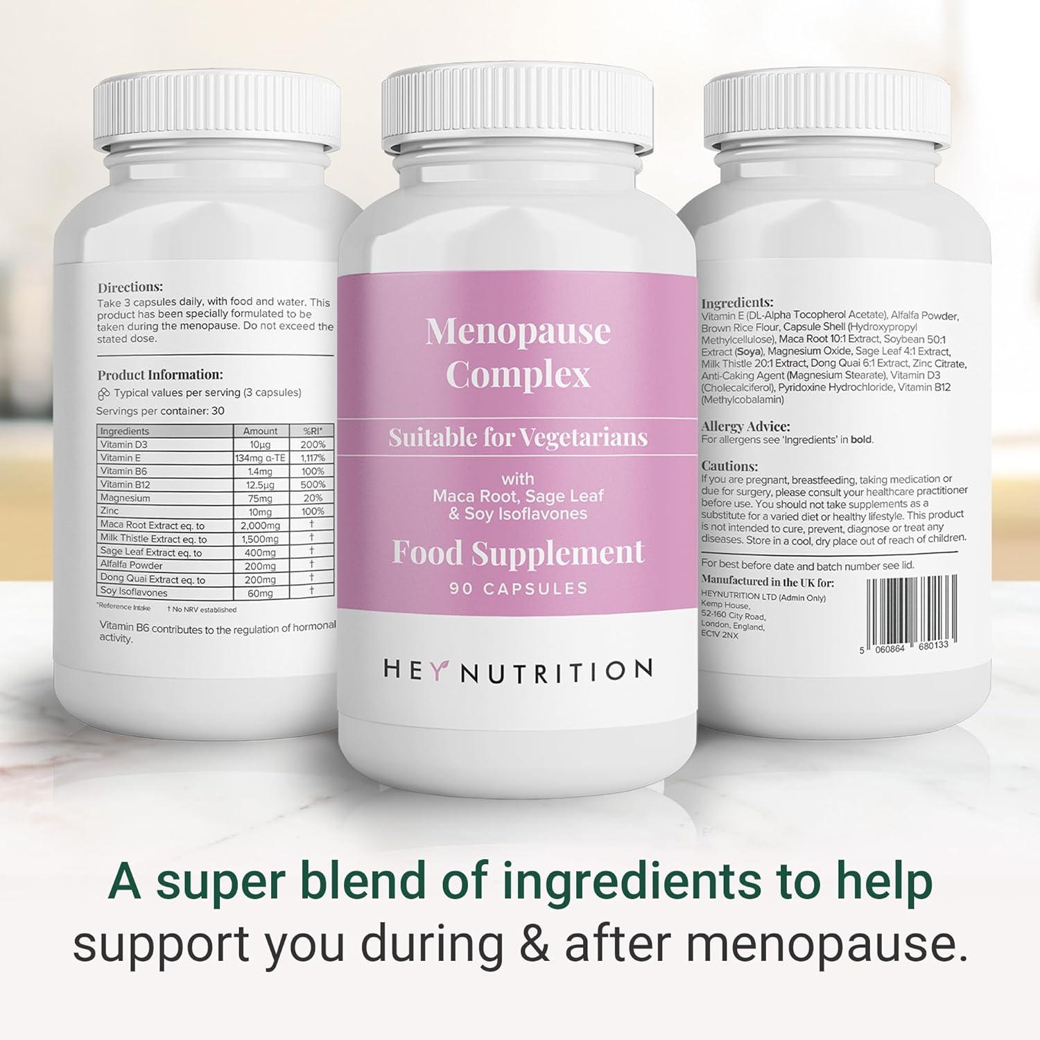 Hey Nutrition Menopause Complex Supplement 2000mg Maca Root Sage Leaf