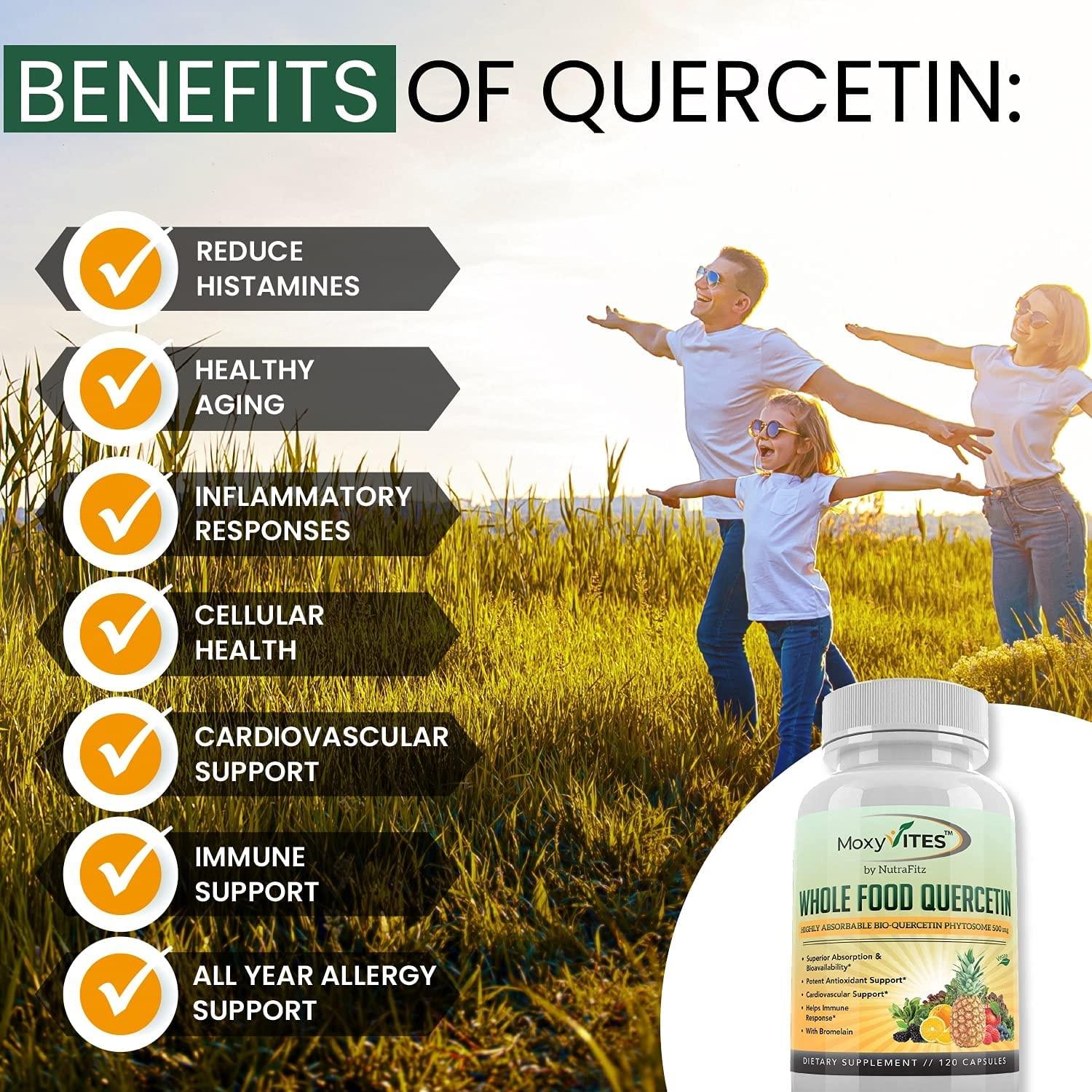 Quercetin 500mg with Bromelain Supplement, Bioactive Phytosome Complex