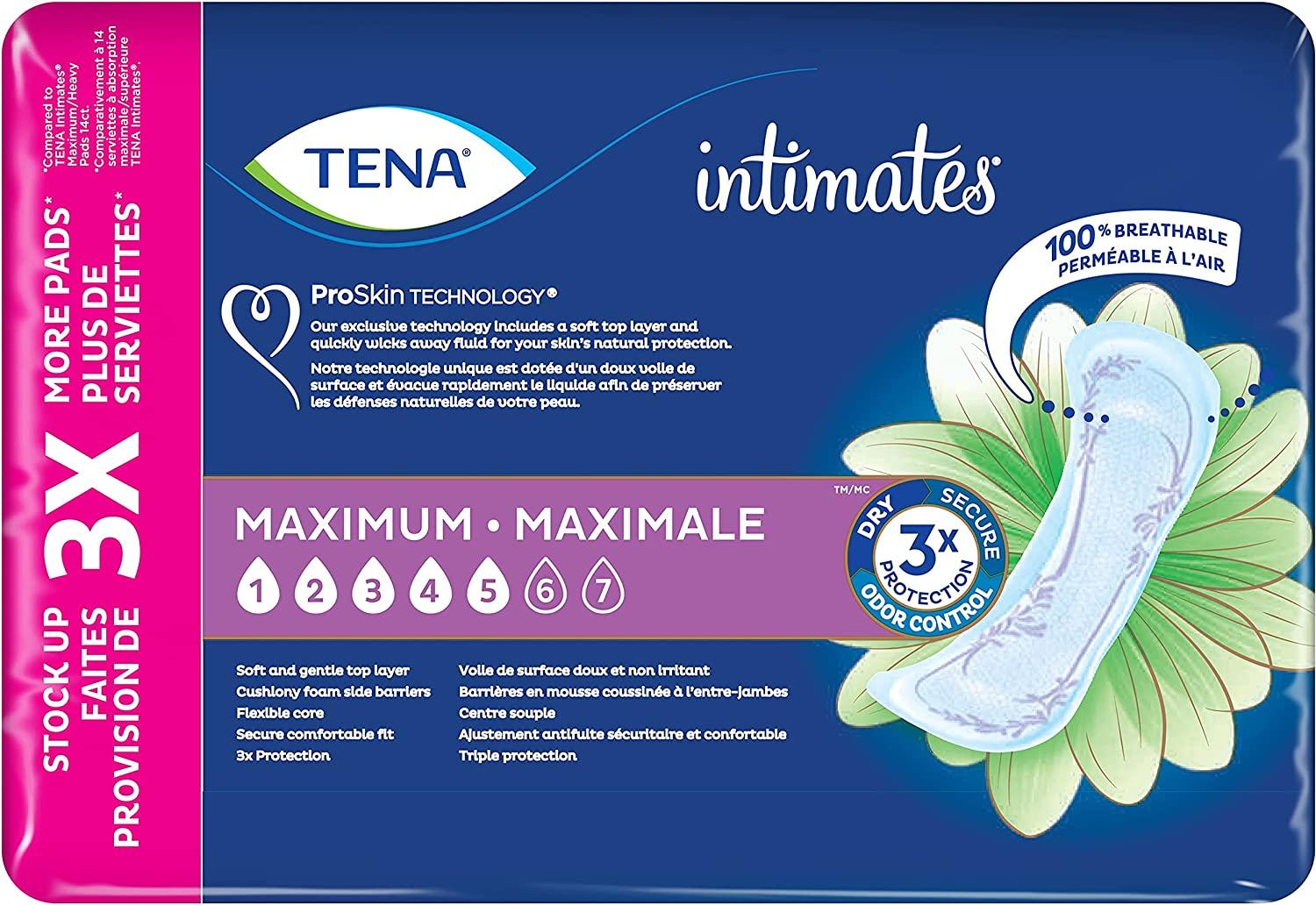 Tena Incontinence Pads for Women Heavy Regular 56 Count 56 Count (Pack