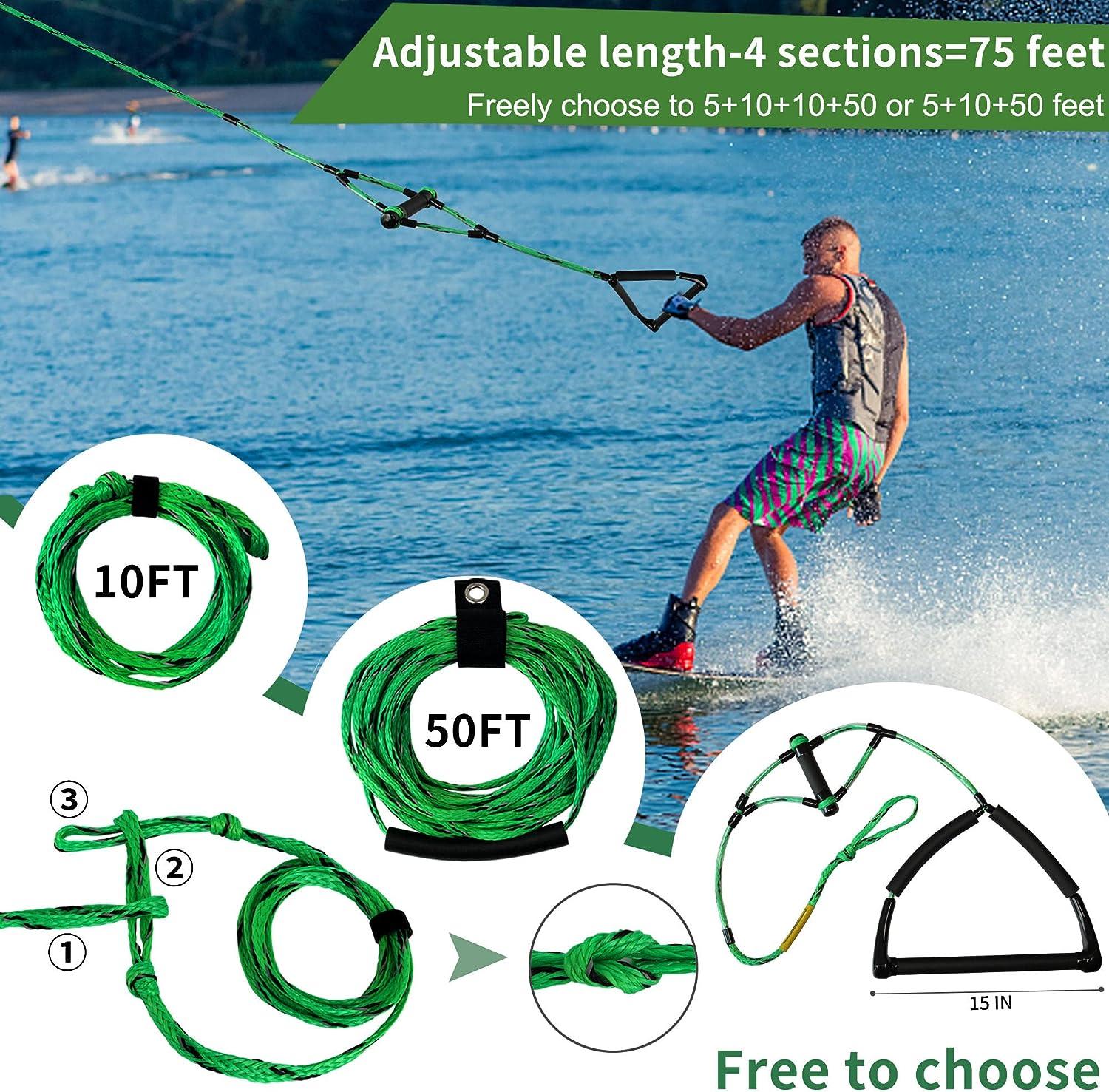 MAYAPHILOS 75ft Wakeboard Water Ski Kneeboard Rope with 15in Floating