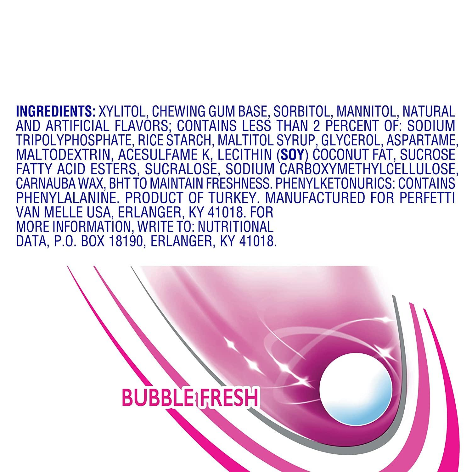 Mentos Always White SugarFree Chewing Gum with Xylitol, Bubble Fresh