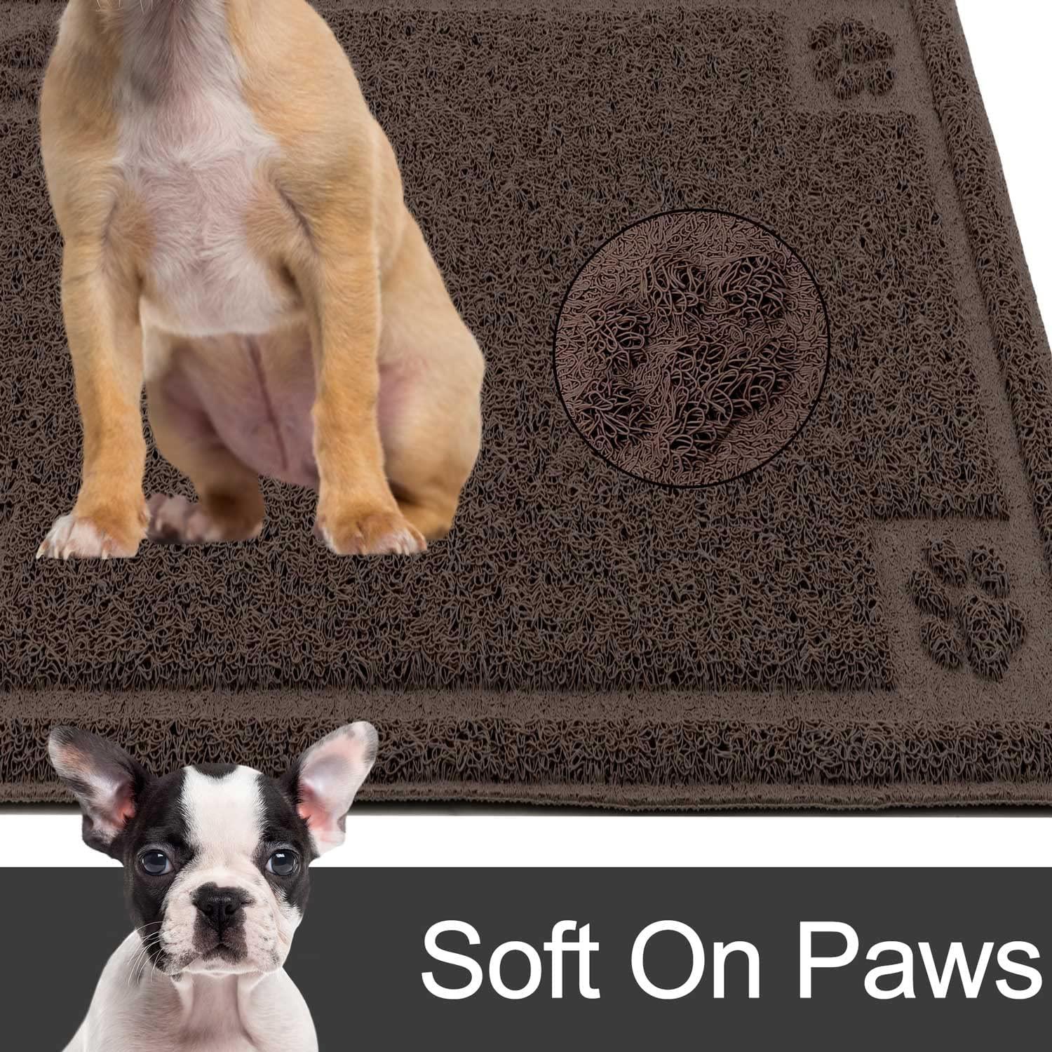 SINLAND Absorbent Pet Feeding Mat 20"x31" Waterproof Rubber Dog Mat For Food And
