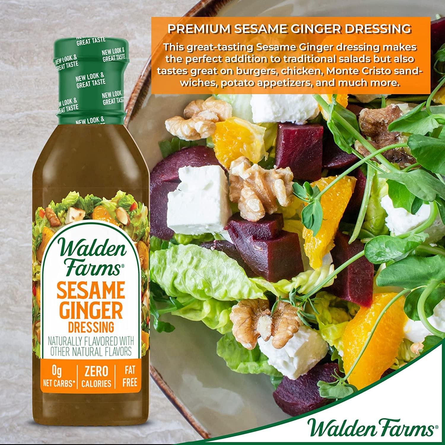 Walden Farms Sesame Ginger Dressing 12 oz. Bottle Fresh and Delicious