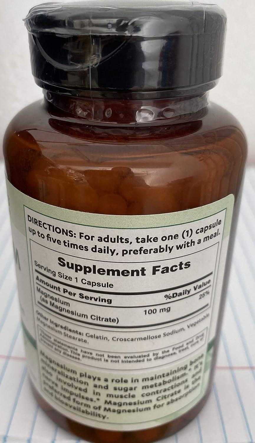 Vitamin World Magnesium Citrate Preferred Form for Absorption 100 Rapid