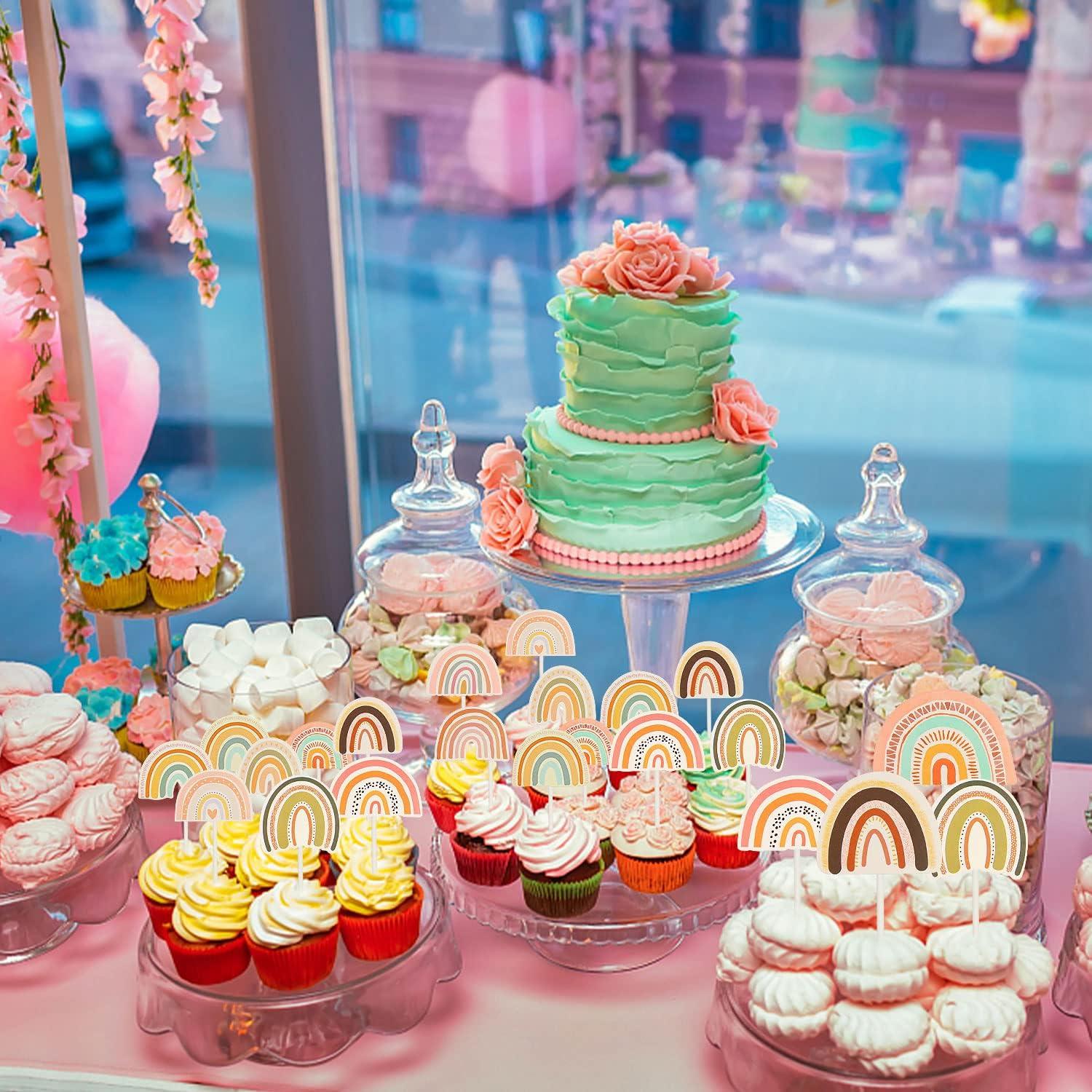 1st Birthday Rainbow Baby Shower Cupcakes Rainbow Birthday