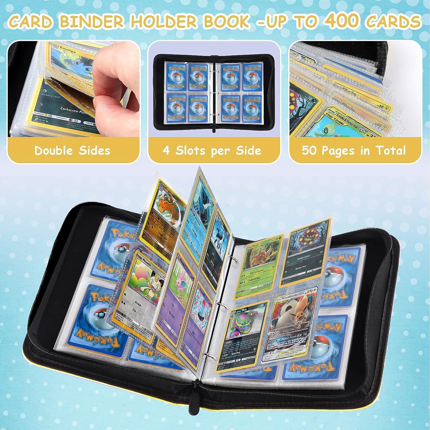 best clear sleeves for pokemon cards Amazon.com: Card Binder 4 Pocket, Trading Card Holder Fits 400 Cards With  50 Removable Sleeves, Portable Collection Card Ablum, Game Card Case book  With Zipper for Gift, Red : Toys & Games main image 1