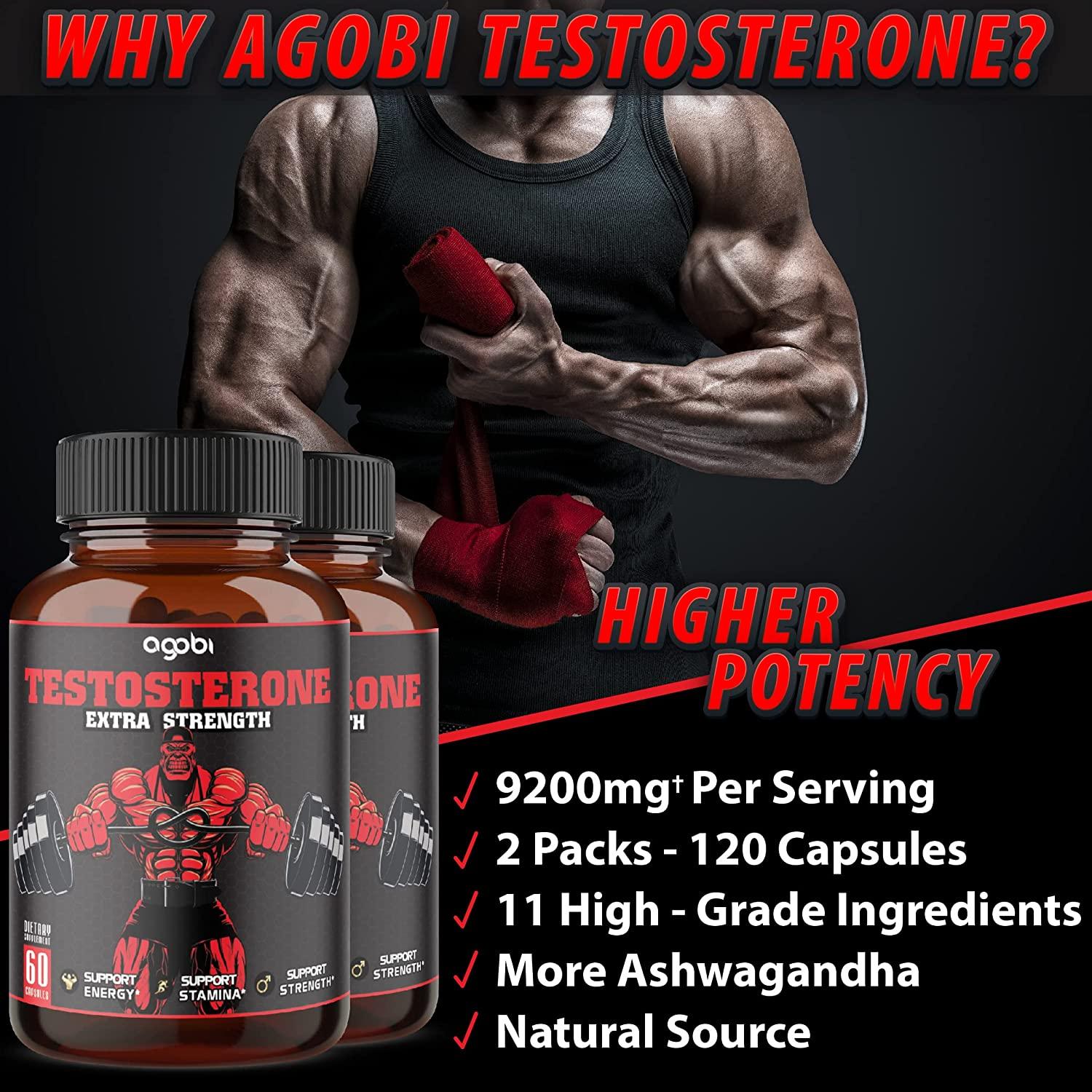 Agobi Herbal Test Support for Men Boost Efficiency, Speed, Strength