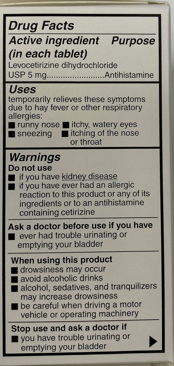 Camber Consumer Care Levocetirizine Dihydrochloride 5mg Antihistamine