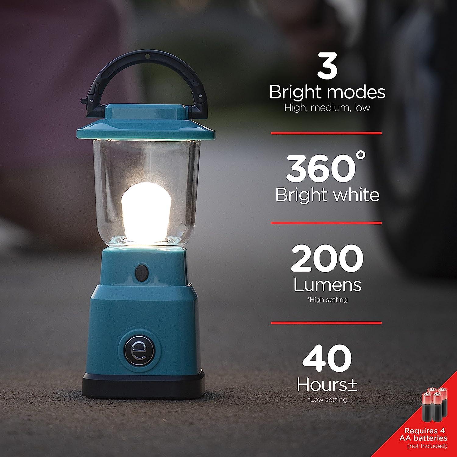 Enbrighten LED Mini Camping Lantern, Battery Powered, 200 Lumens