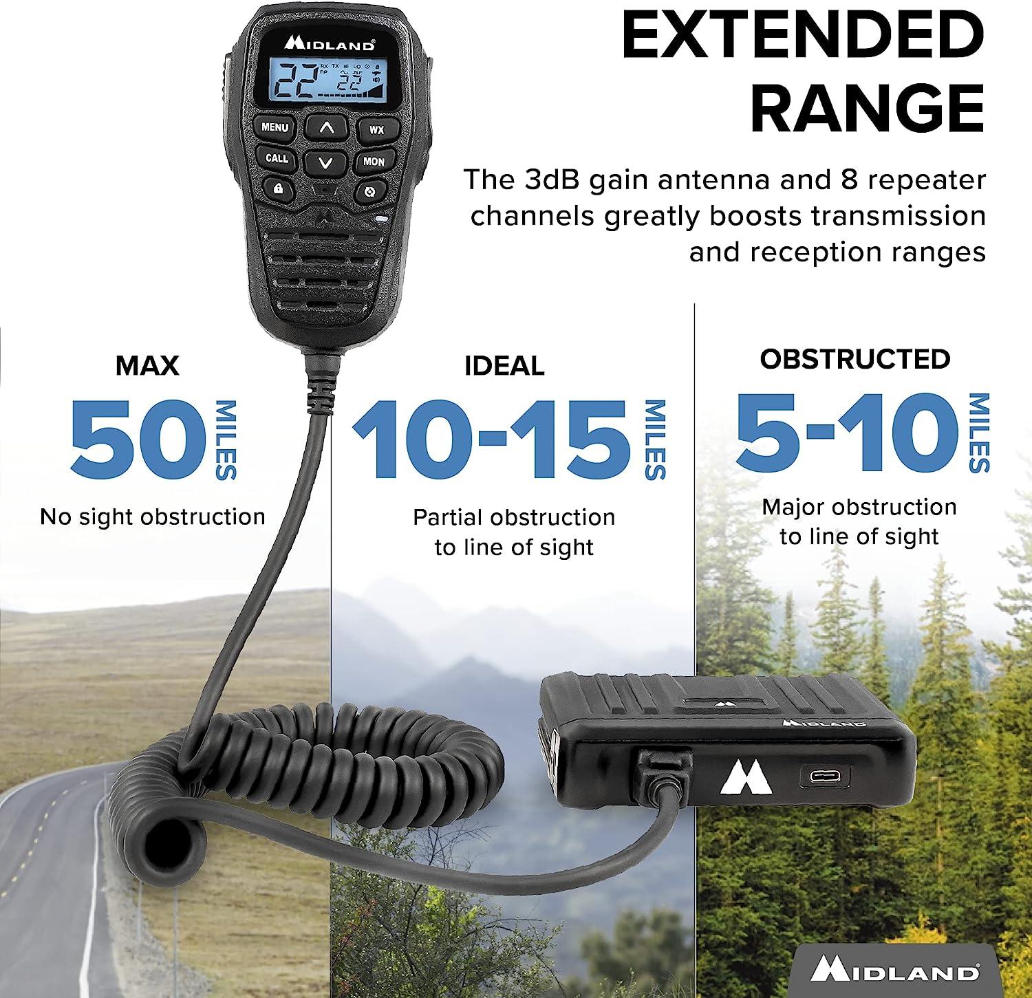 Midland MXT275VP415 Watt GMRS MicroMobile Two Way Radio ATVs UTVs