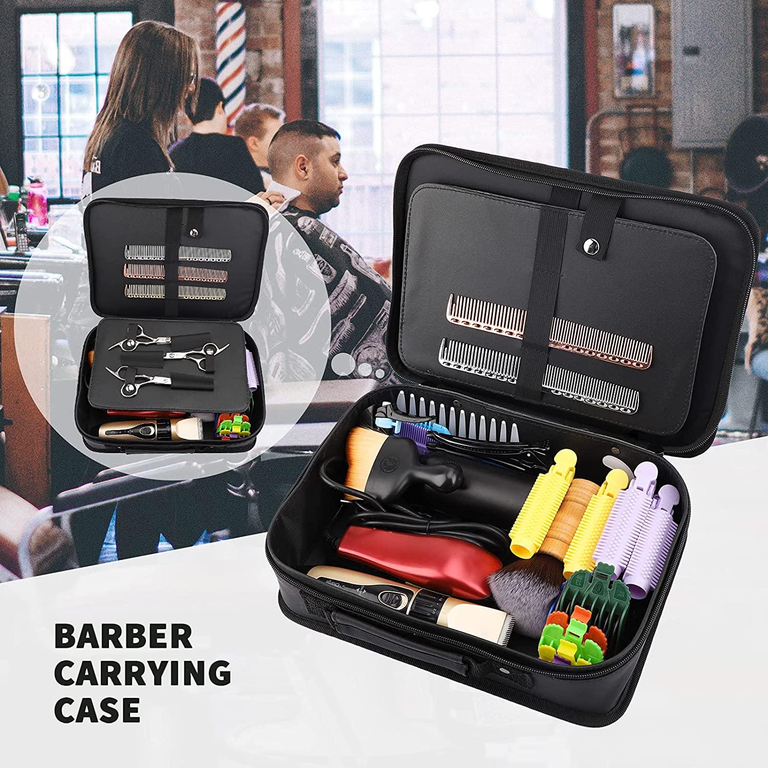 Barber Carrying Case, Segbeauty  x  Hair Styling Travel Tool Bag, Professional  Salon Hair Cutting Grooming Kit Storage Organizer for Clippers, Scissors,  Barber Supplies Medium-Skull Logo