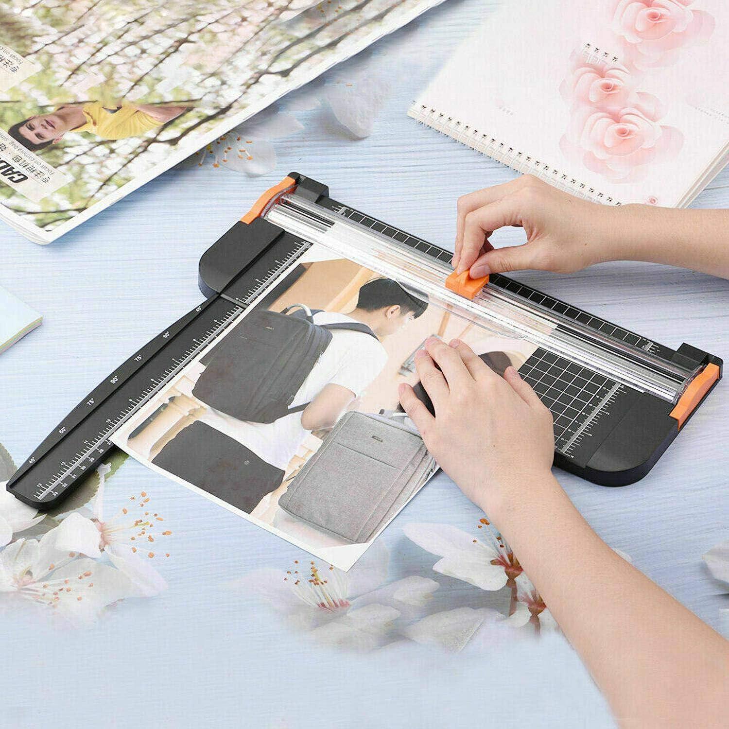 12 Inch Paper Cutter, A4 Paper Trimmer with Automatic Security Safeguard  Guillotine for Coupon, Craft Paper, Label and Photo cut