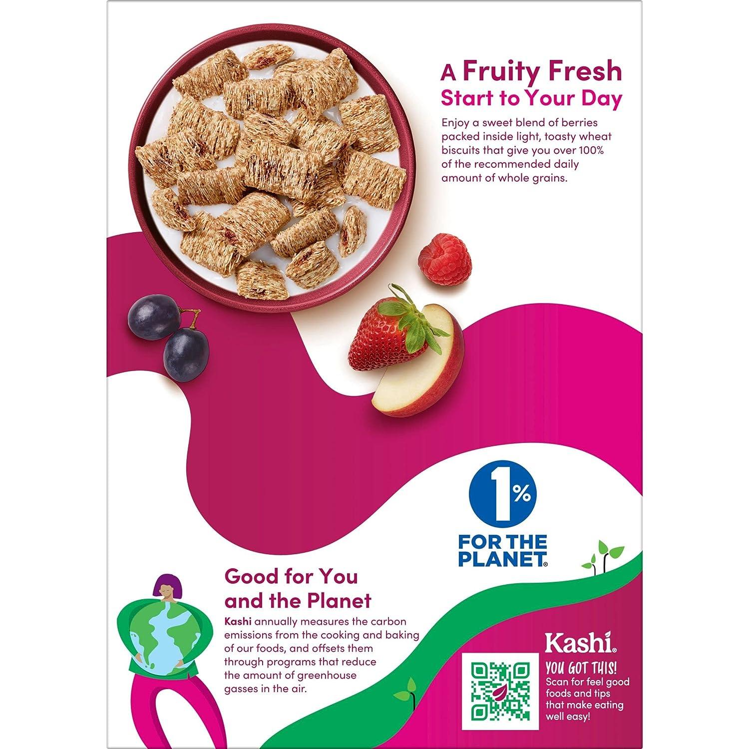 Kashi Breakfast Cereal, Vegan Protein, Organic Fiber Cereal, Berry