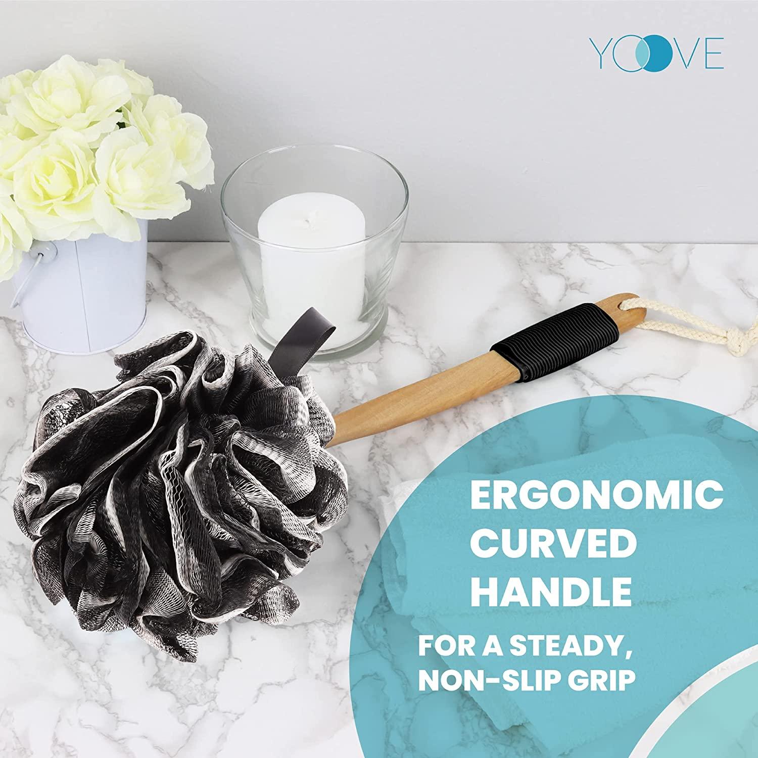 Loofah Back Scrubber Bamboo Charcoal Infused Shower Scrubber Bath