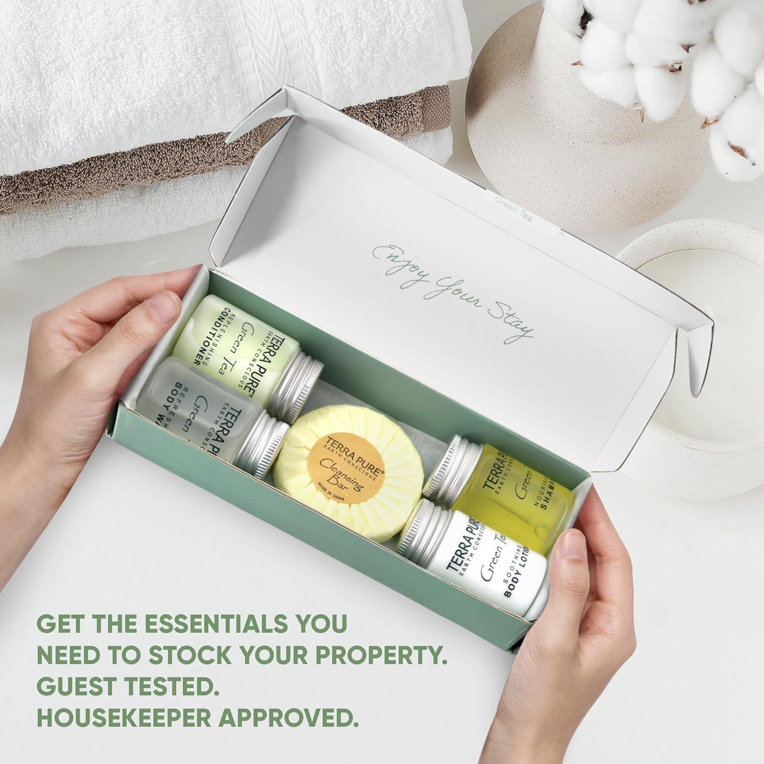 Terra Pure Green Tea Amenity Kit - Travel Size Shampoo Conditioner