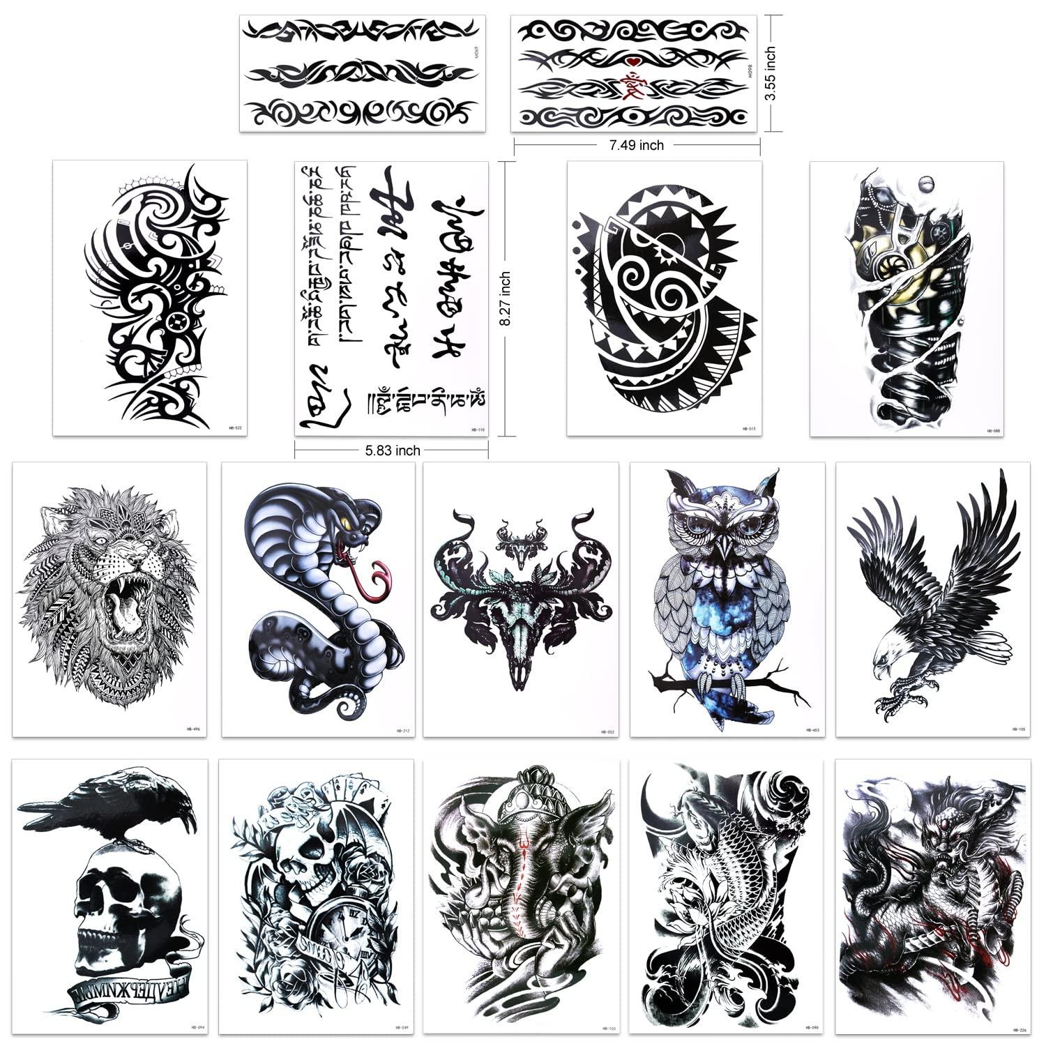 Temporary Tattoo for Guys for Man Konsait Extra Fake Temporary Tattoo