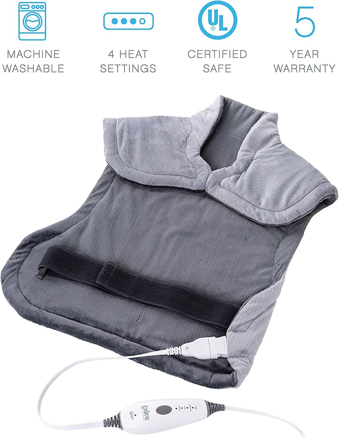 Pure Enrichment PureRelief XL Heating Pad for Back & Neck Heat Therapy for Muscle Pain, Cramps