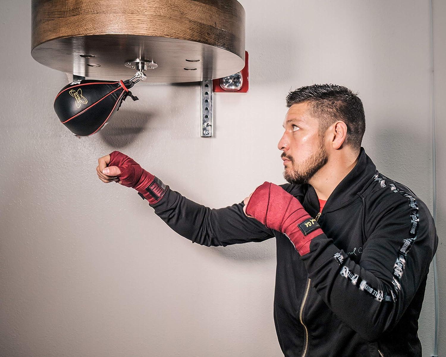 TITLE Boxing Gyro Balanced Speed Bags Black M (6" x 9")