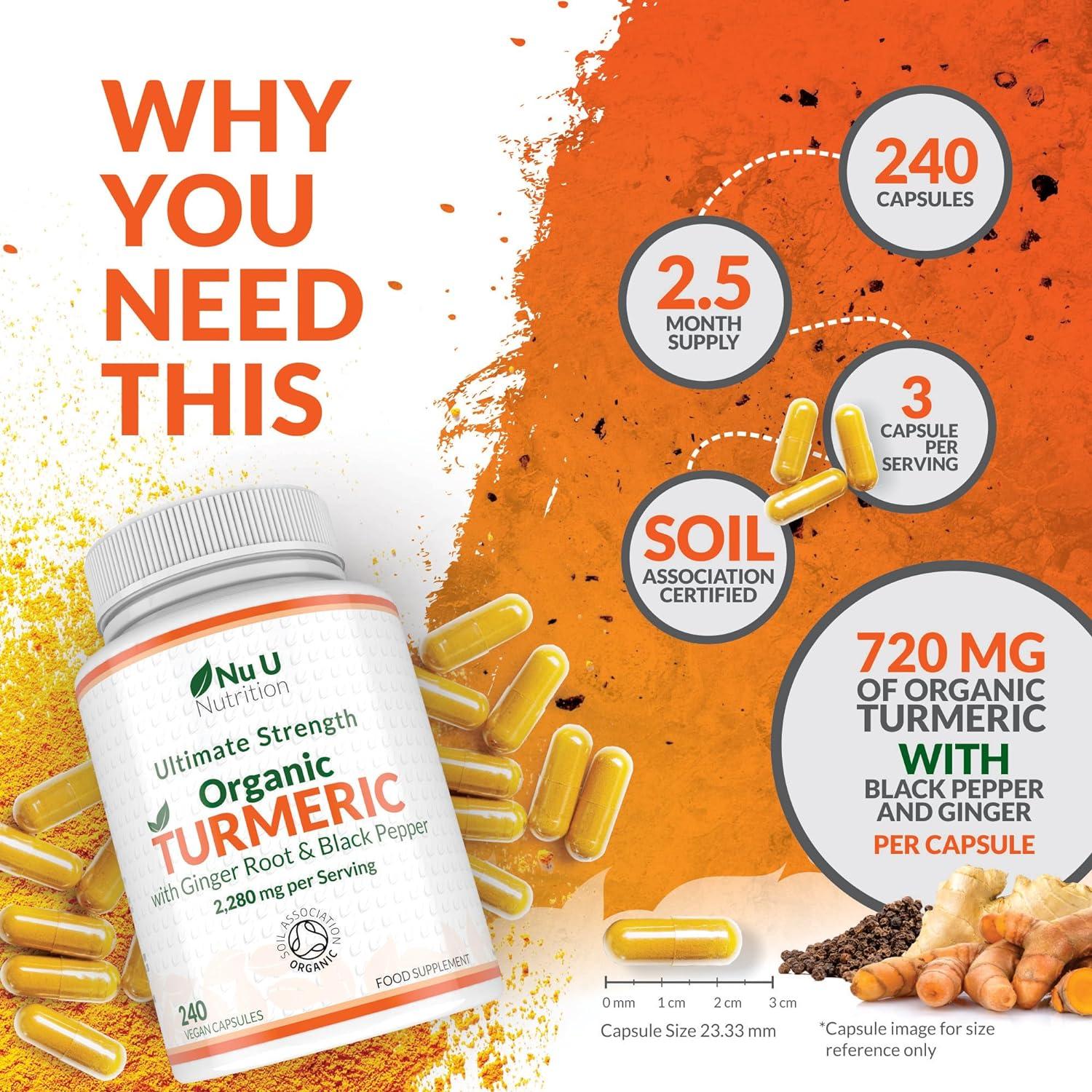 Organic Turmeric Ginger & Black Pepper 2280mg per Serving 240