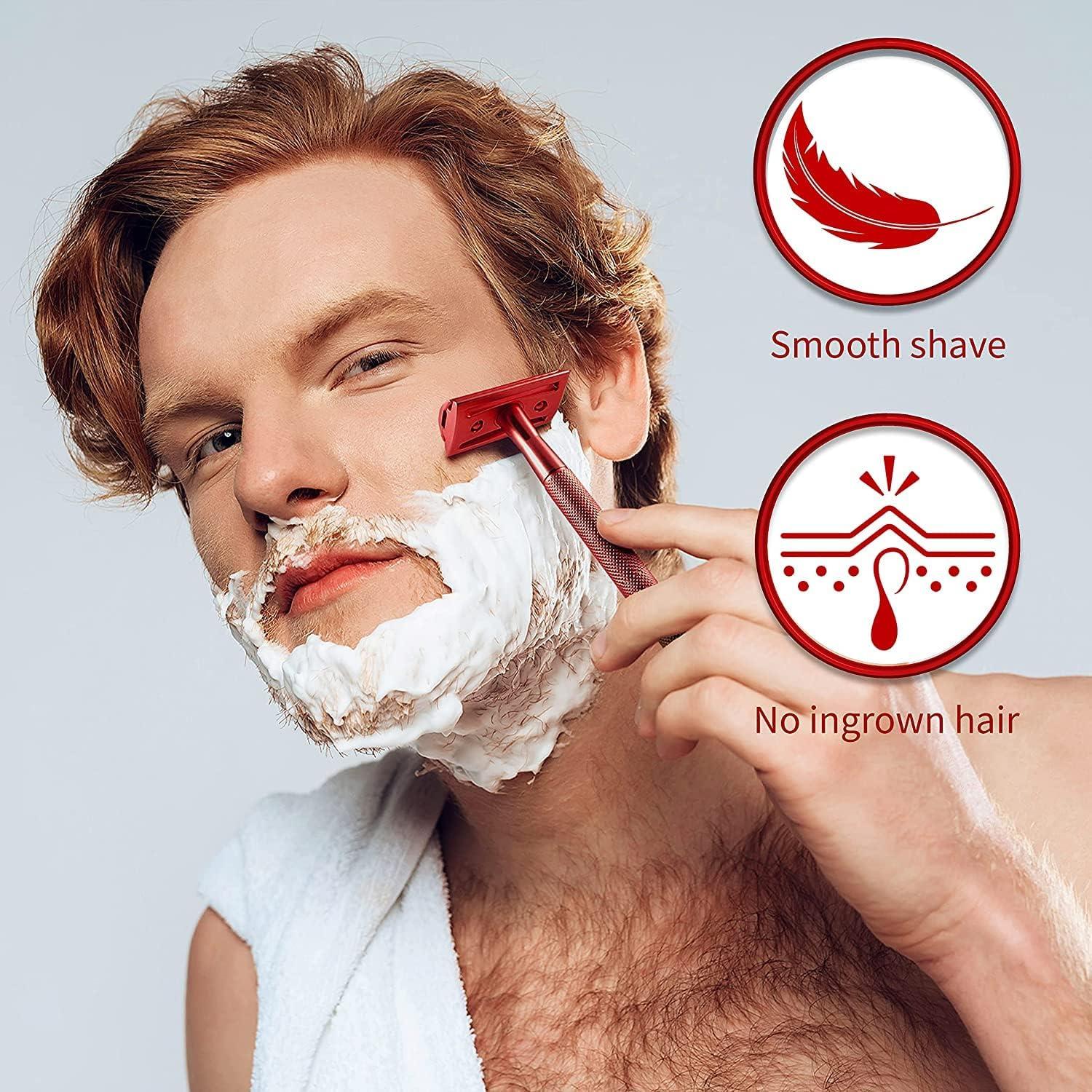 Bambaw Red Metal Safety Razor with Stand - Premium Red Shaving Razor ...