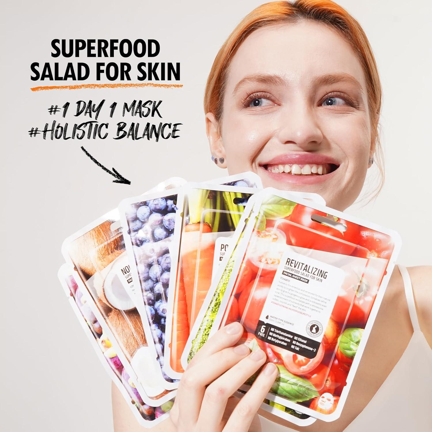 FARMSKIN Superfood Salad Sheet Mask Set of 6 - Nourishing Korean