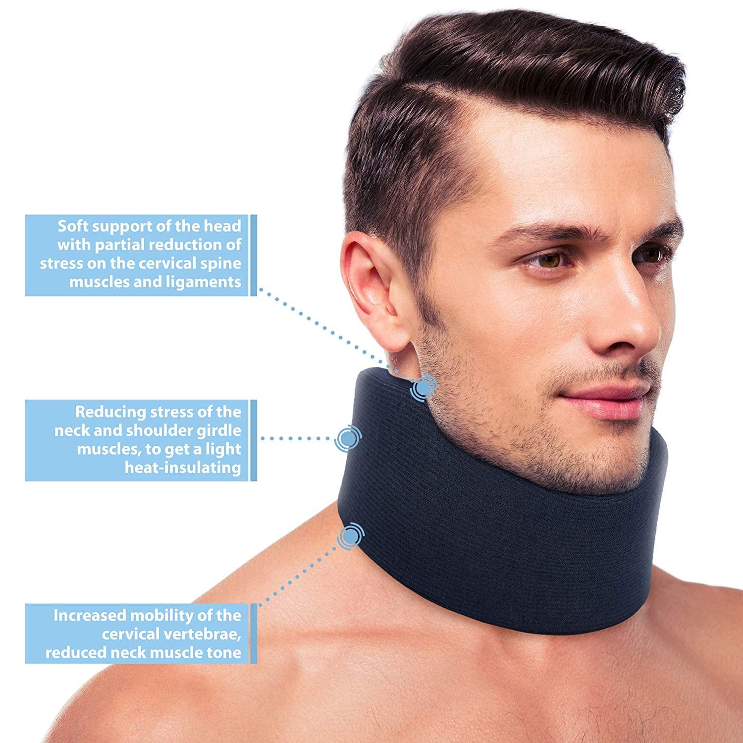 ORTONYX 3.5" Ergonomic Cervical Collar/Neck Support Brace / ACNS03 Dark