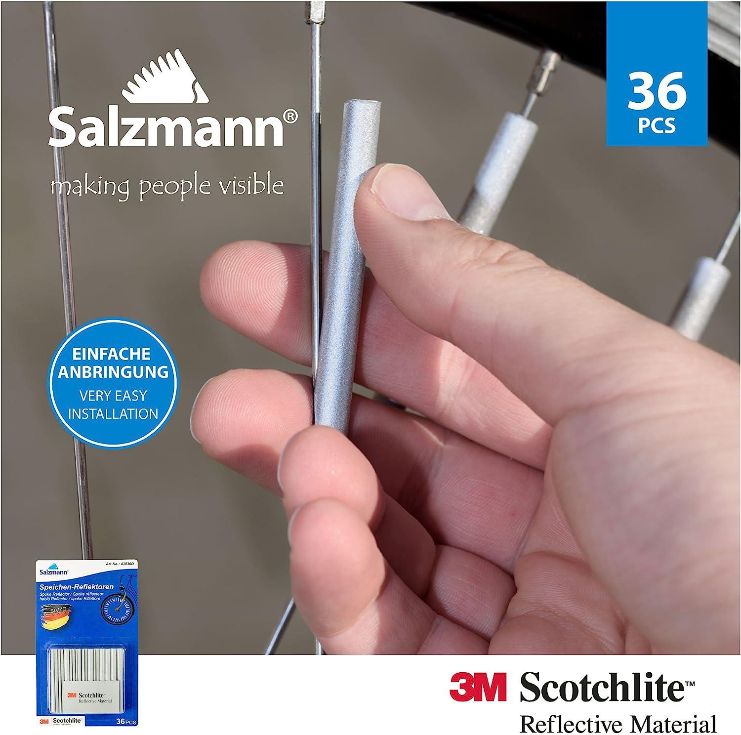 Salzmann Bicycle Spoke Reflectors Hi Vis Set of 36pcs Made