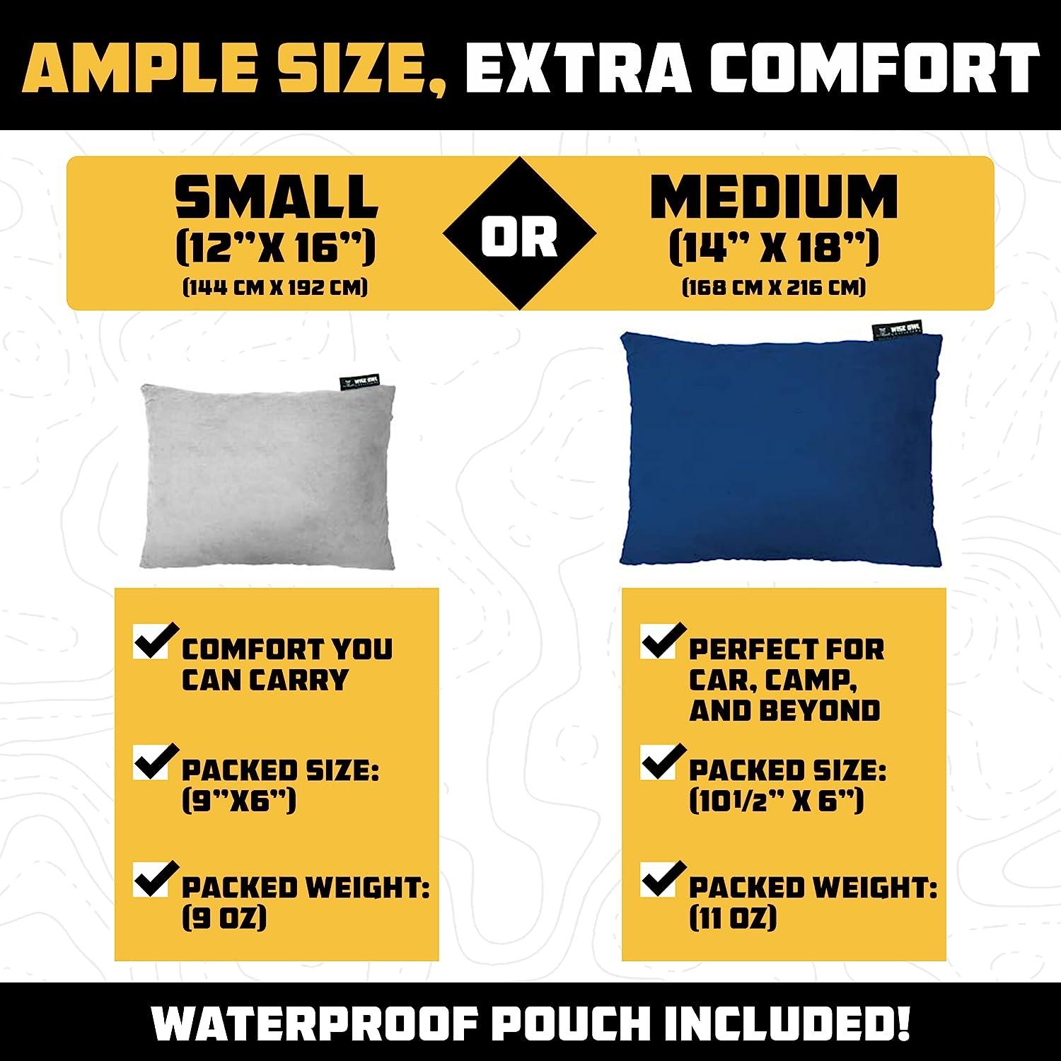 GIVANLEE Small Camping Pillow For Sleeping,Shredded Memory Foam Travel Pillow Compact & Packable With Storage Bag,Soft Cover,Small Pillow For Backpacking Hiking Gear & Accessories