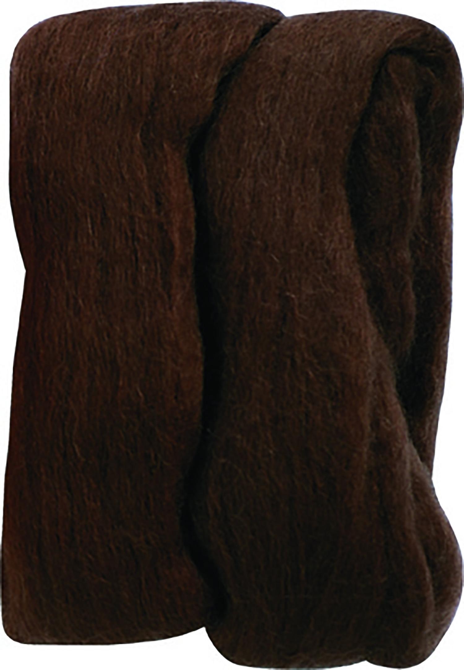 Clover Natural Wool Roving Brown