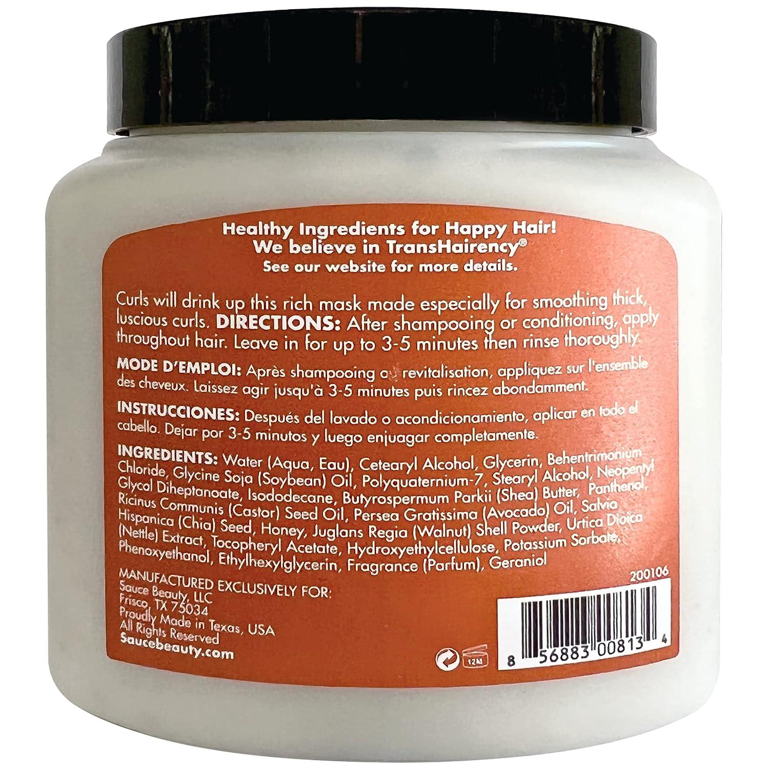 SAUCE BEAUTY Honey Chia Smoothing Curl Mask 10.5 Fl Oz Curly Hair