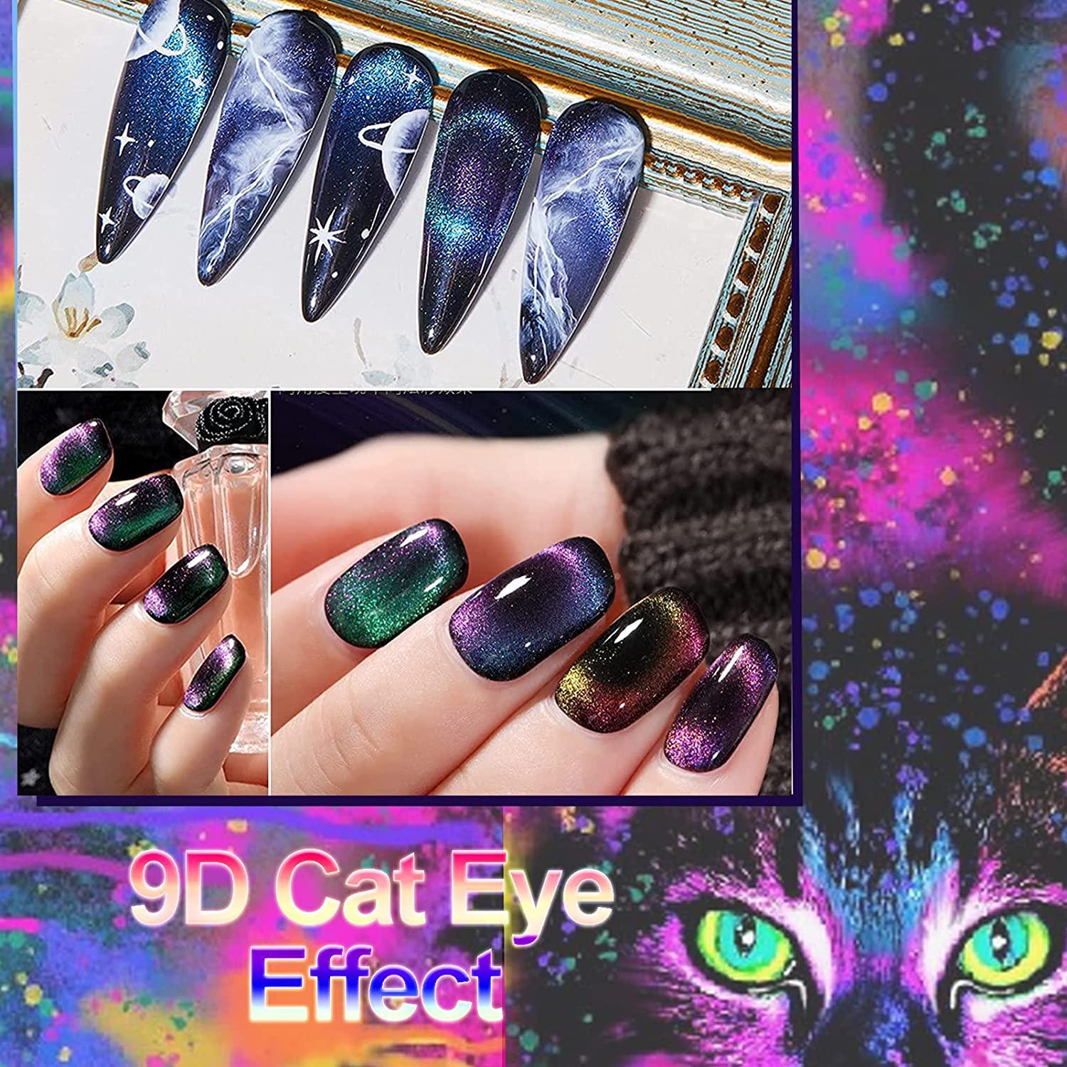 Cat Eye Gel Nail Polish Kit | 9D Holographic Chameleon