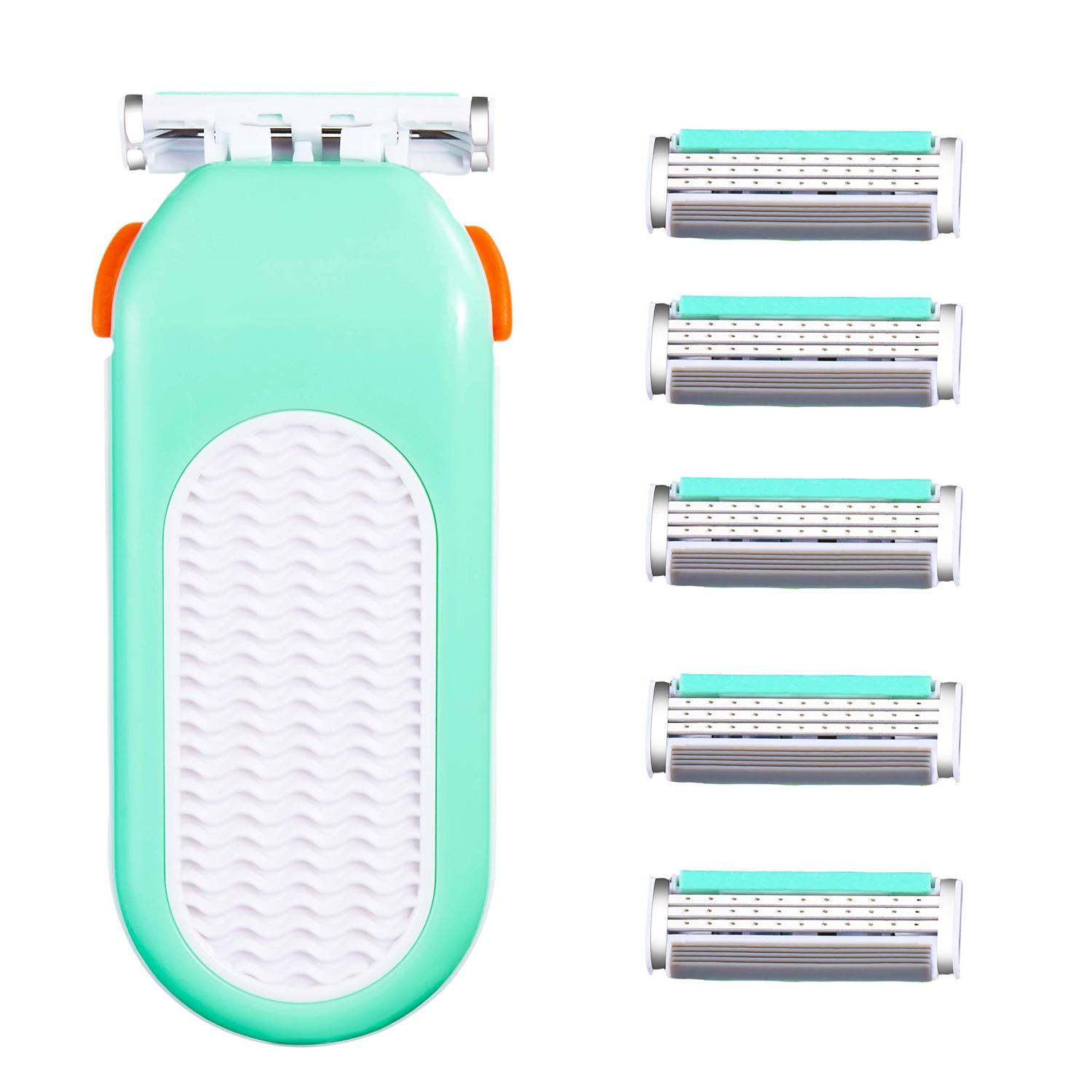 Domon dolly Razors for Women 6 Refills 3 Blades Shaver for Face Legs