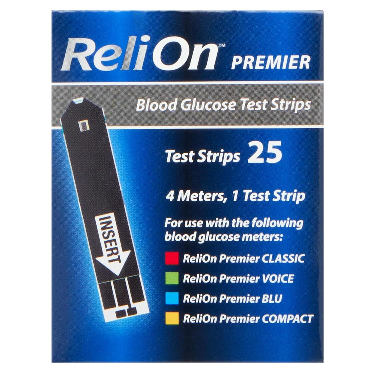 ReliOn Premier CLASSIC Blood Glucose Monitor Kit 25 Test Strips