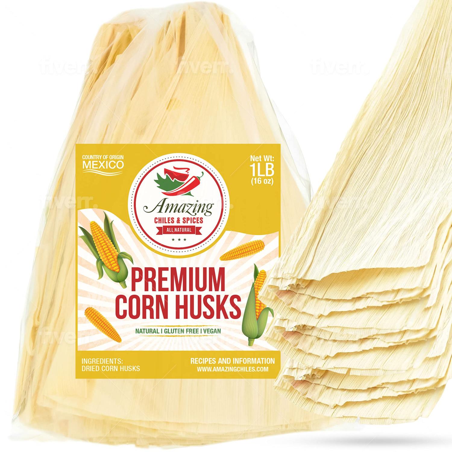 Premium Dried Corn Husks for Tamales 1 LB (16oz) Natural Tamale