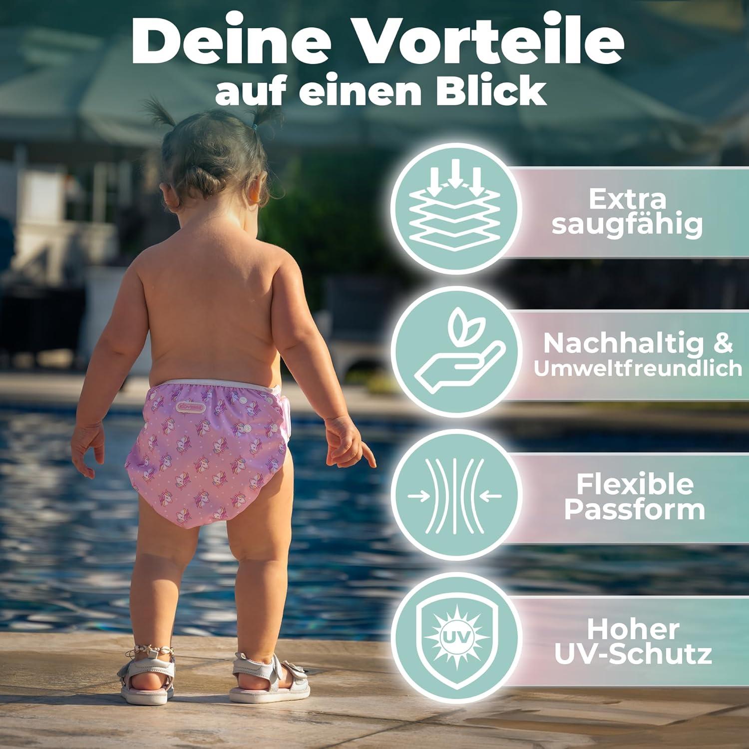 Kidverse Reusable Swimming Diapers for Babies (0-3 Years) Skin