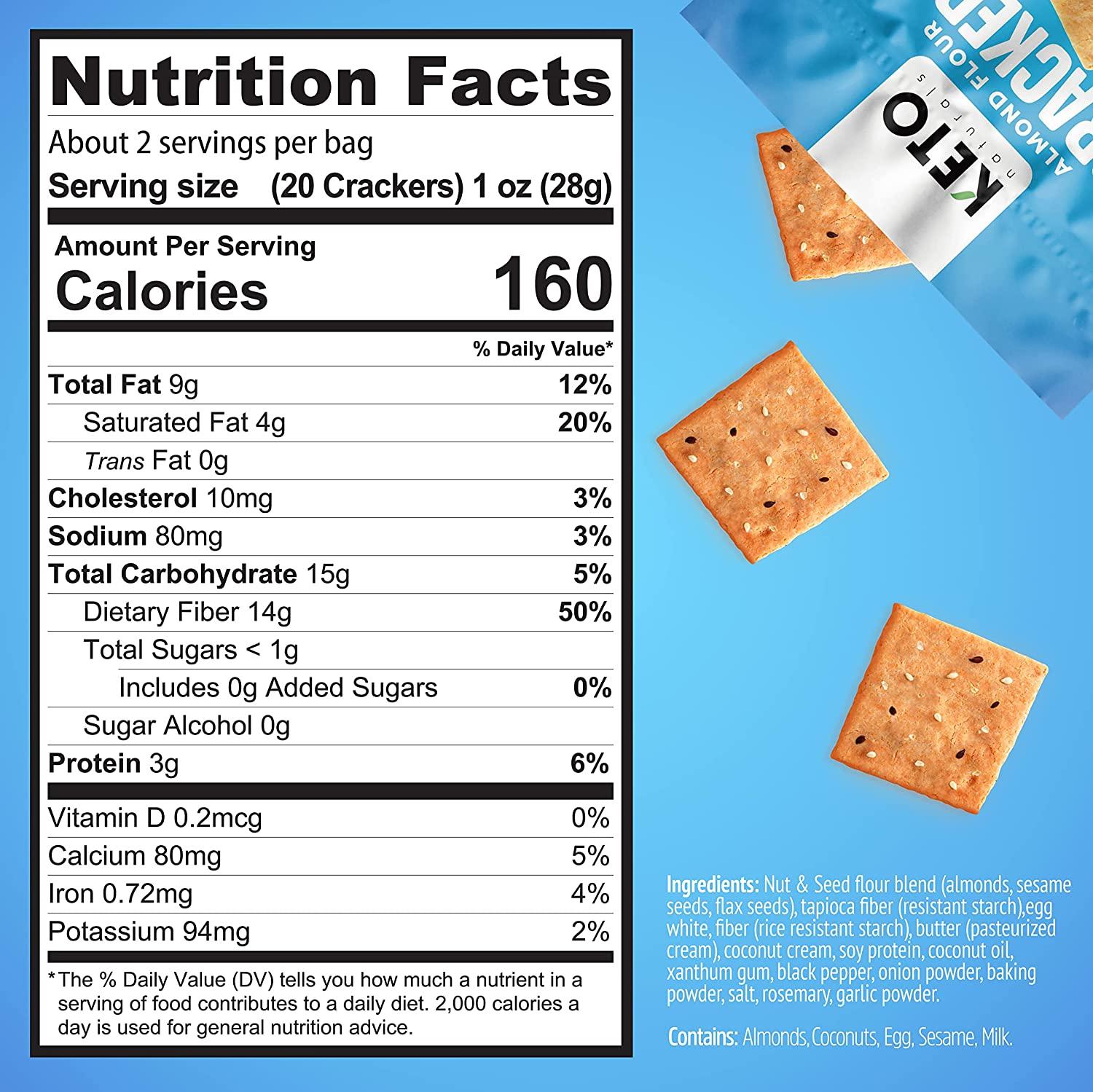 Saltine Crackers Nutrition Label