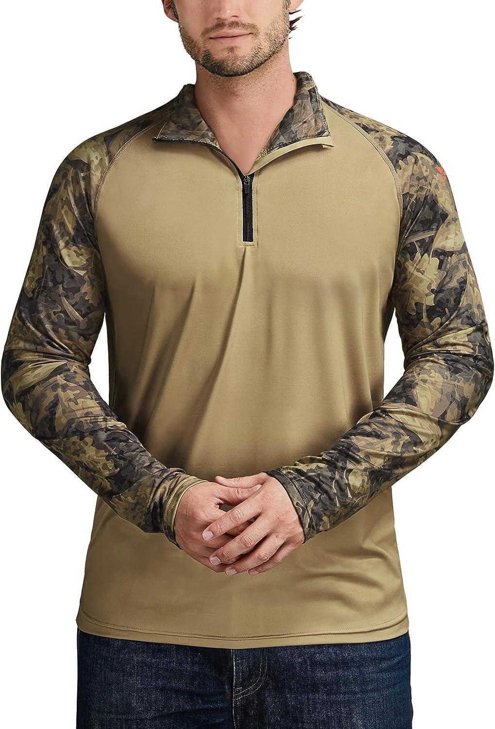 Rodeel Men's 1/4 Zip Running Hiking Shirt UPF 50+ Sun Protection ...