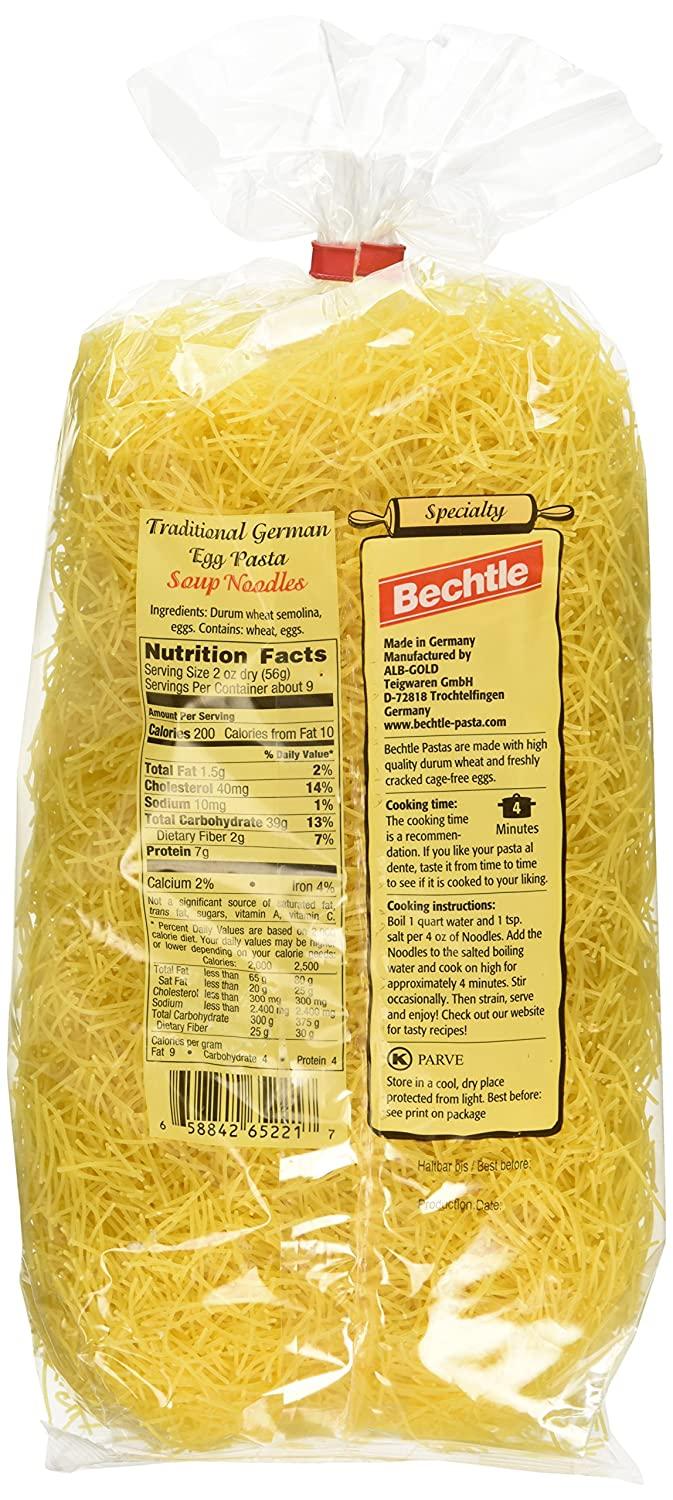 Bechtle Thin German Egg Noodles 17.6 oz Authentic German Pasta