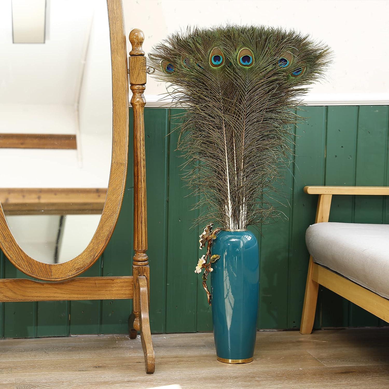 Soarer Long Peacock Feathers Bulk 25pcs 3235 inches Feathers for Vase