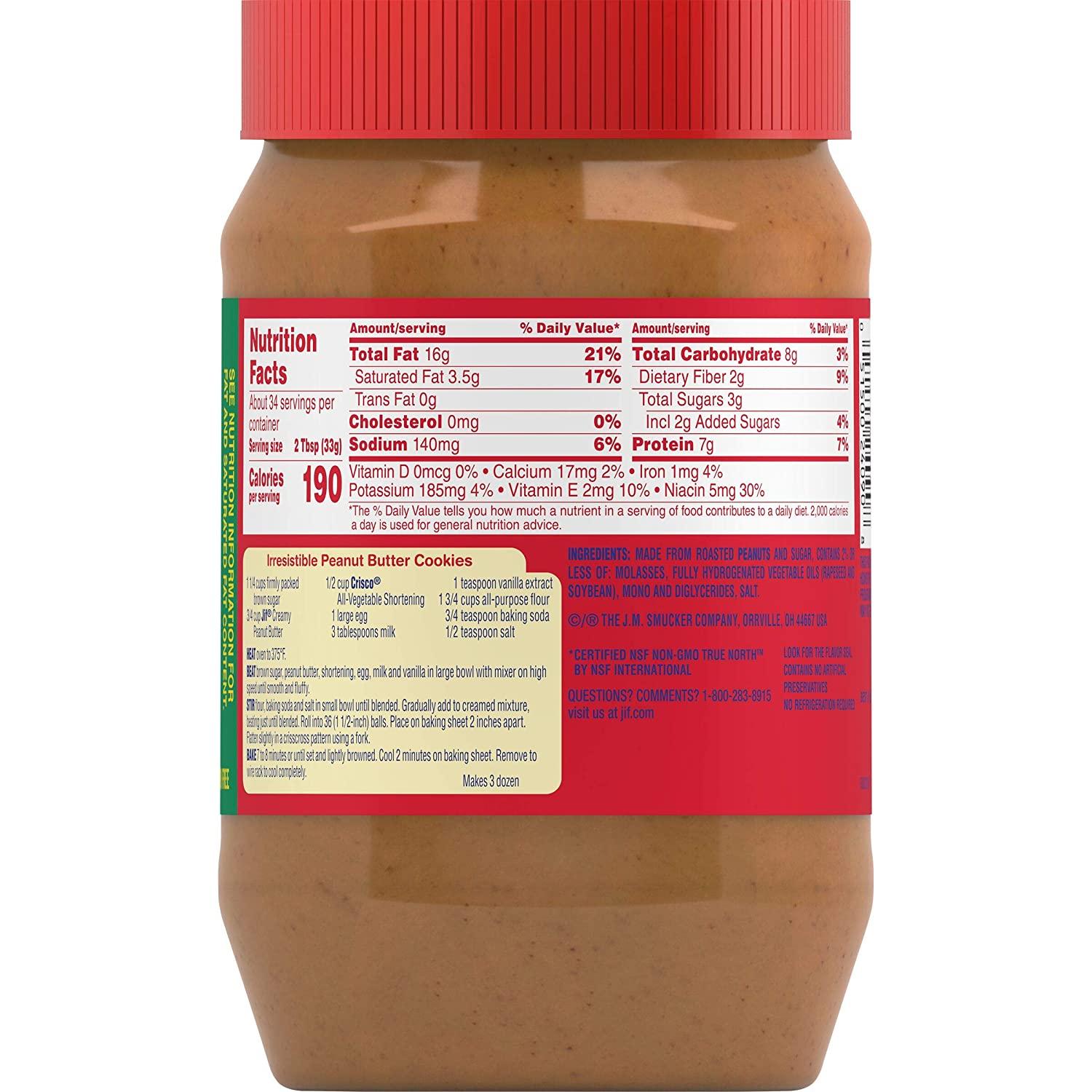 Jif Creamy Peanut Butter, 40 Ounces