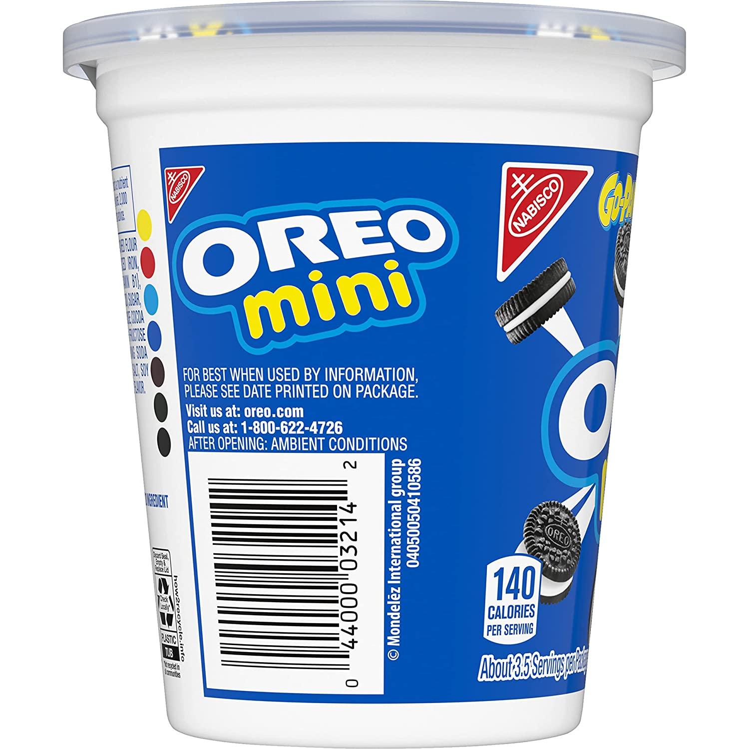 OREO Mini Chocolate Sandwich Cookies, 12 - 3.5 Ounce Go-Paks ...