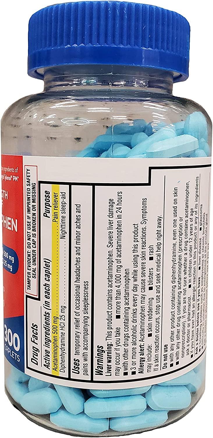 Rite Aid Acetaminophen PM Caplets 300ct Sleep Aid & Pain Relief for