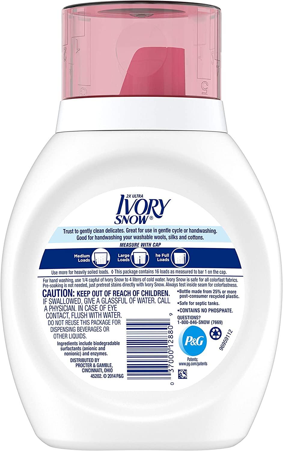 Ivory Snow Liquid Laundry Detergent 25oz, 16 Loads