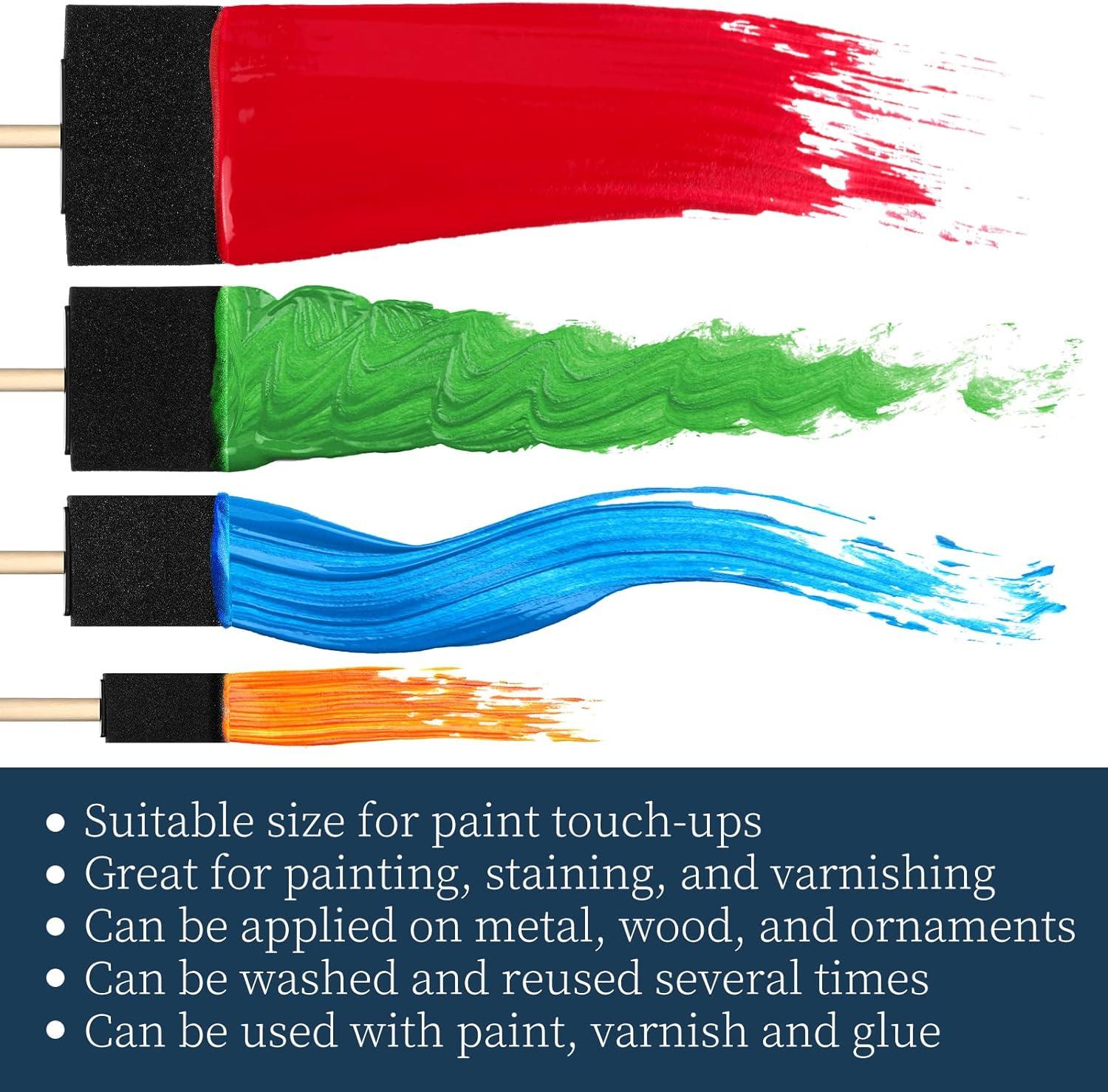 100 Pack Foam Paint Brushes 1, 2, 3, 4 Inch Assorted Sizes Ideal for Painting, Staining