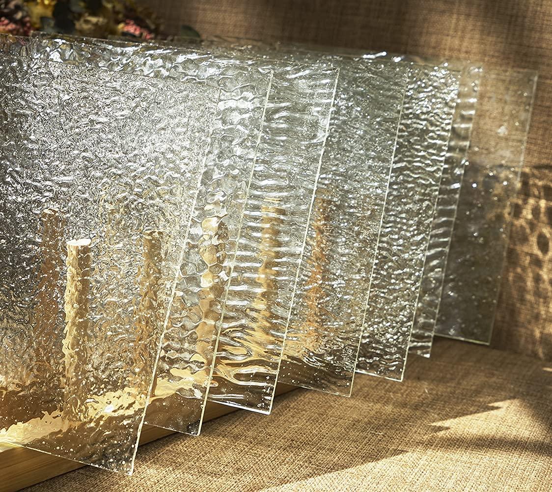 MaxGrain 6x6 Clear Textured Stained Glass Sheets Variety Cathedral