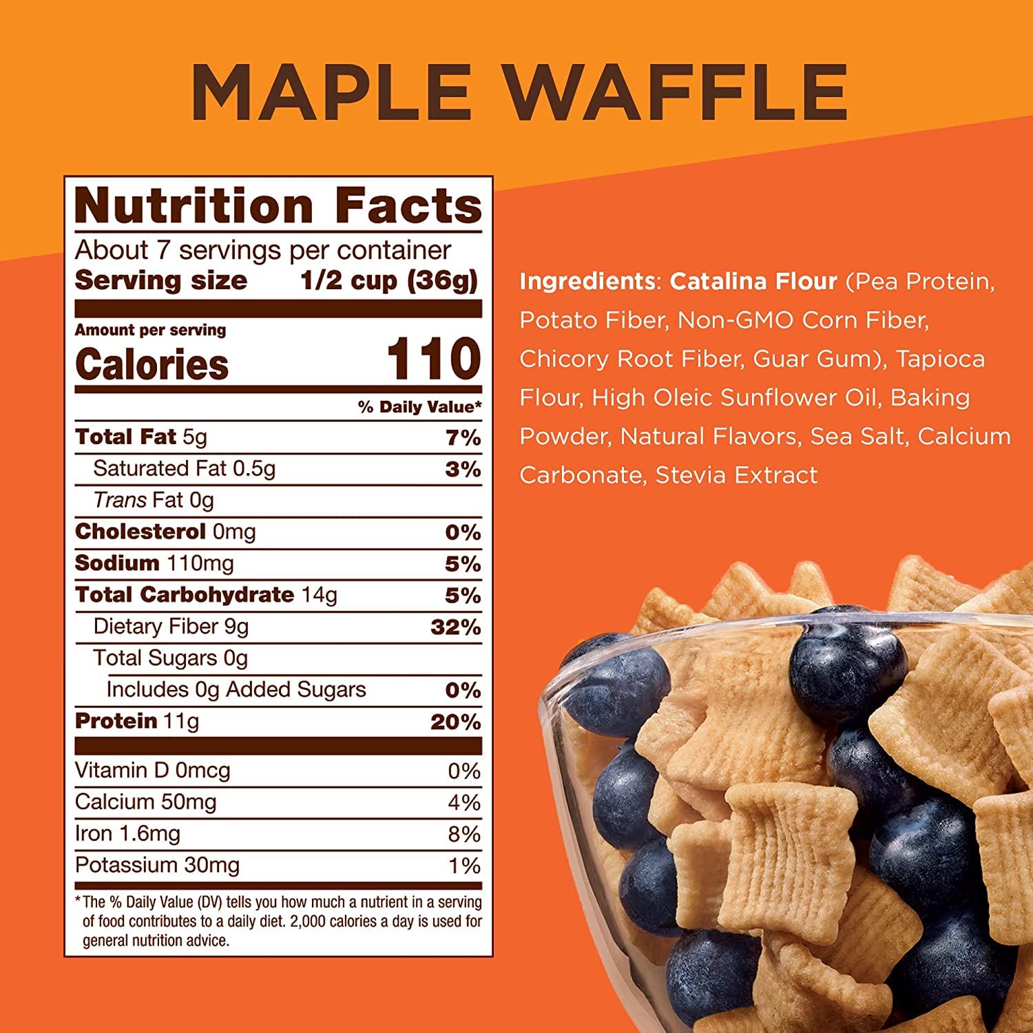 Catalina Crunch Maple Waffle Keto Cereal (9Oz Bags) Low Carb, Sugar