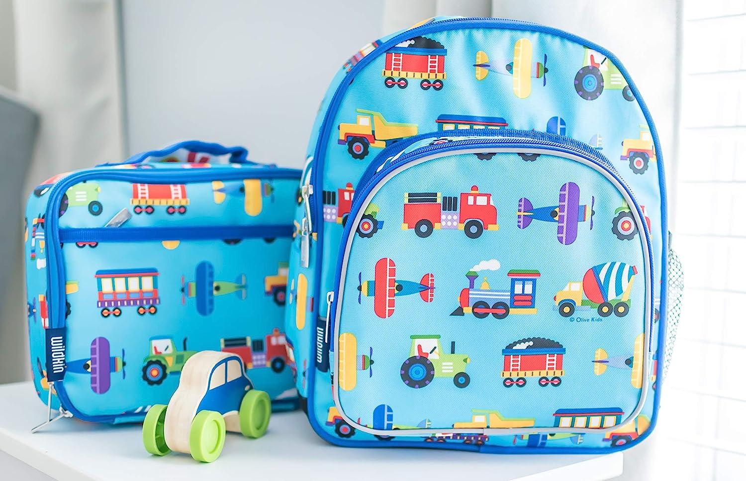 Wildkin Kids Lunch Bag - Trains, Planes and Trucks