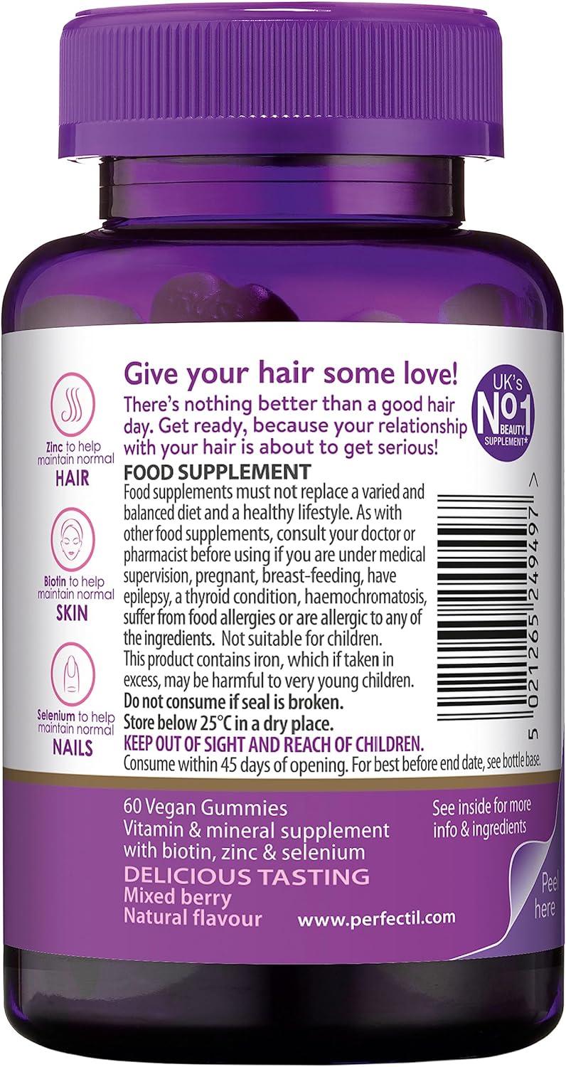Perfectil Hair Crush Vitamin Gummies Hair Growth and Thickening